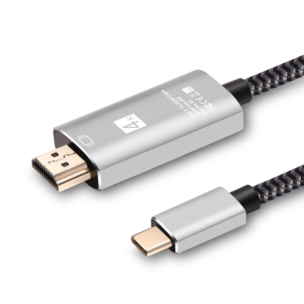 USB C to HDMI Cable 6.6ft, USB 3.1 Type C Thunderbolt 3 Port to HDMI 4K 30Hz Cable for Macbook