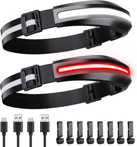Rechargeable Headlamp, LED Headlamp Flashlight 4 Modes with Red Lights USB Cable, Waterproof Head Lamp