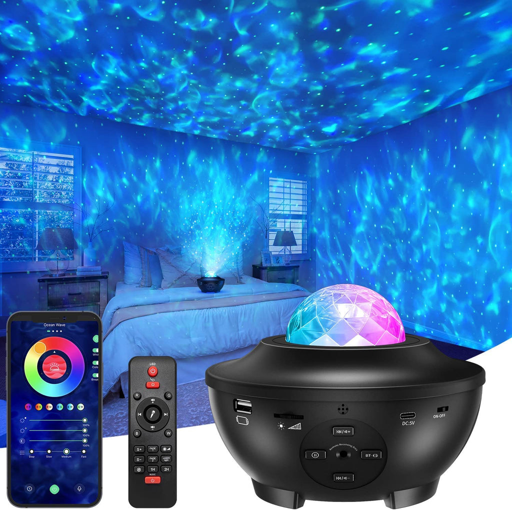 Star Projector, Galaxy Night Light Projector with Remote Control, Bluetooth Music Speaker, Voice Control&Timer