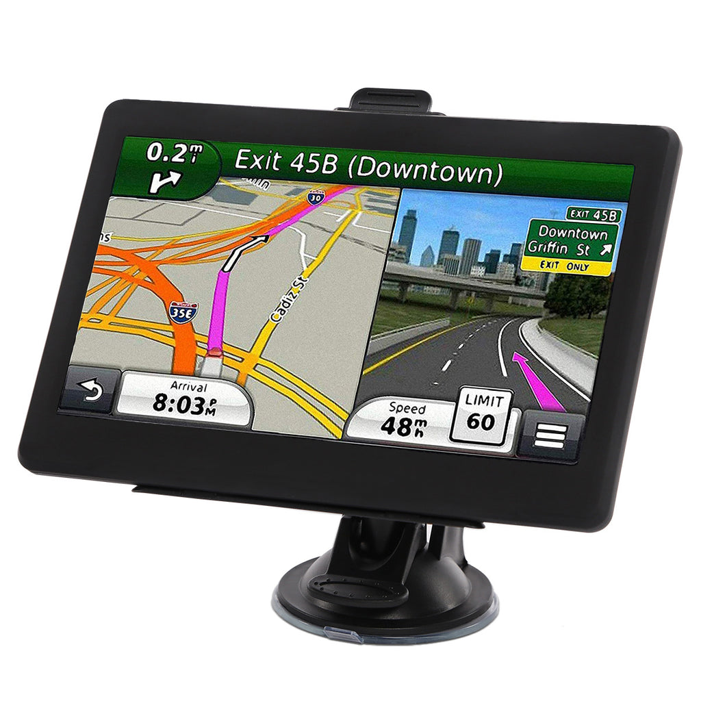 GPS Navigation for Car, 7 inch Bluetooth HD Touch Screen Navigator with Sunshade, 8GB 256M Spoken Reminding System Reversing Camera